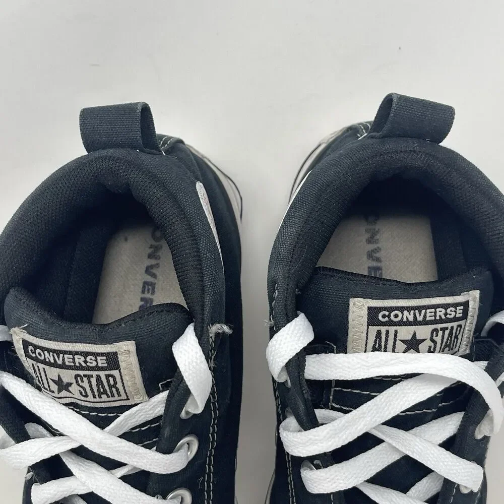 Converse All Star Mid Top Shoes Kids Size 3 Black Canvas Sneakers